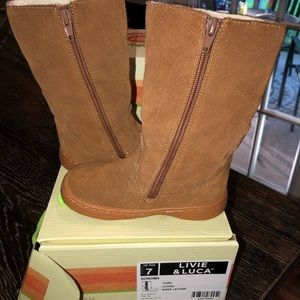 Livie & Luca Sonoma Leather Boot in Camel size 7